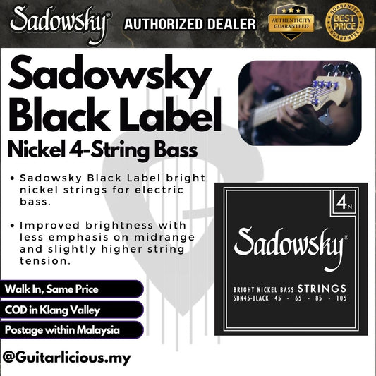 Sadowsky Black Label Nickel 4-String Bass String Set - Black SBN45 (045-105)