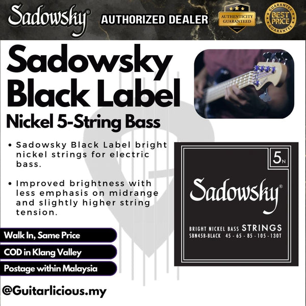 Sadowsky Black Label Nickel 5-String Bass String Set - Black SBN45 (045-130)