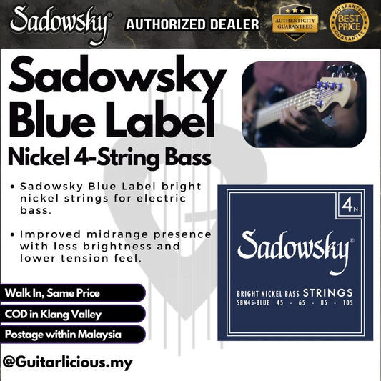 Sadowsky Blue Label Nickel 4-String Bass String Set - Blue SBN45 (045-105)
