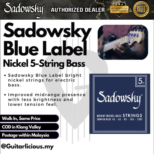 Sadowsky Blue Label Nickel 5-String Bass String Set - Blue SBN45 (045-130)
