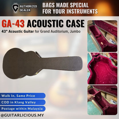 Acoustic Guitar Case GA-43 for Grand Auditorium, Jumbo, 12 string guitar- ( GA-43 / GA 43 )