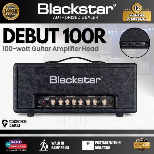 BLACKSTAR Debut 100R 100-watt Guitar Amplifier Head – Black ( BSDEBUT100RH-BLK )