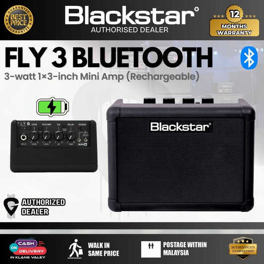 BLACKSTAR FLY 3 Bluetooth Rechargeable 3-watt 1×3-inch Mini Amp – Black (3watts / Bluetooth / Mini Amp / Rechargeable)