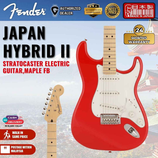 Fender Japan Hybrid II Stratocaster Electric Guitar, Maple FB, Modena Red