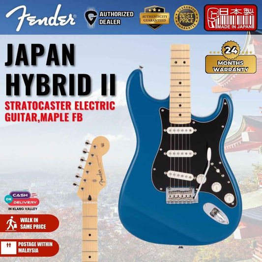Fender Japan Hybrid II Stratocaster Electric Guitar, Maple FB, Forest Blue