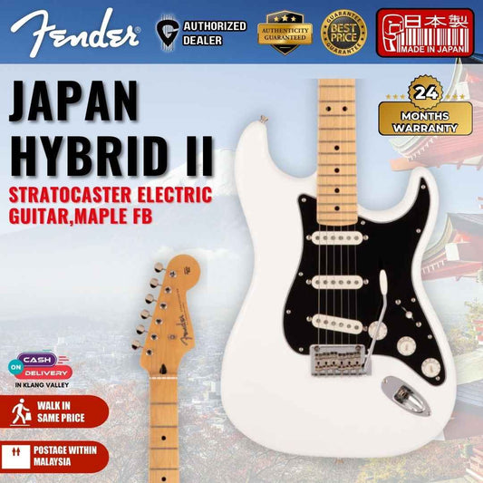 Fender Japan Hybrid II Stratocaster Electric Guitar, Maple FB, Arctic White