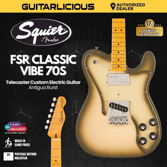 Squier FSR Classic Vibe 70s Telecaster Custom Electric Guitar, Maple FB, Antigua Burst
