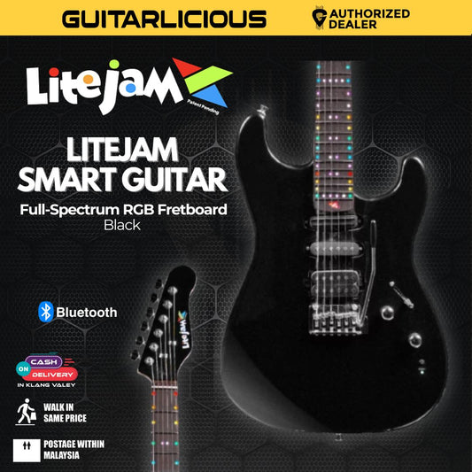 Litejam Smart Guitar with Full-Spectrum RGB Fretboard - RGB24 - Black