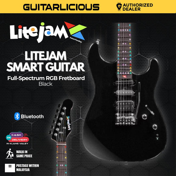 Litejam Smart Guitar with Full-Spectrum RGB Fretboard - RGB24 - Black - (Website Clearance)