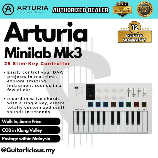 Arturia Minilab Mk3 25 Slim-Key Controller - White