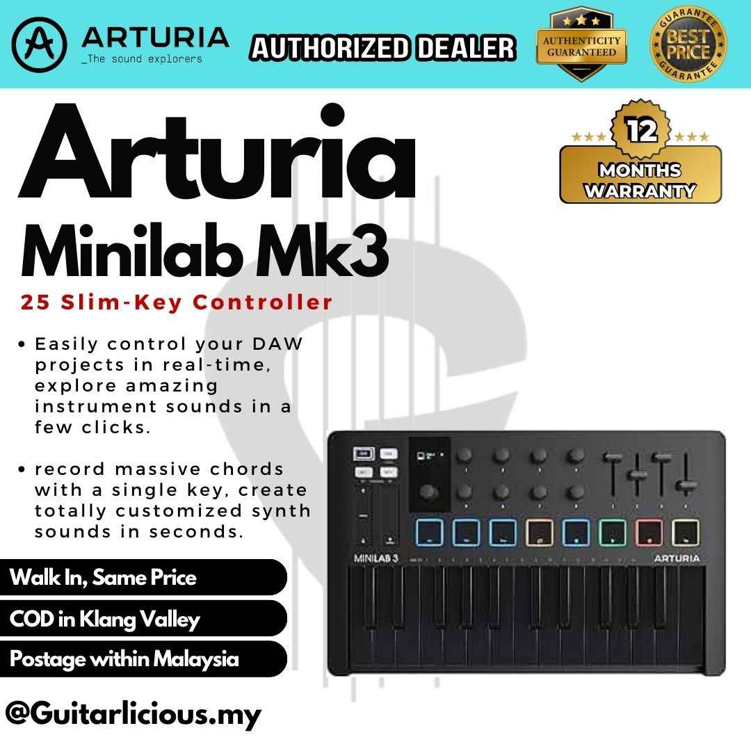 Arturia Minilab Mk3 25 Slim-Key Controller - Deep Black