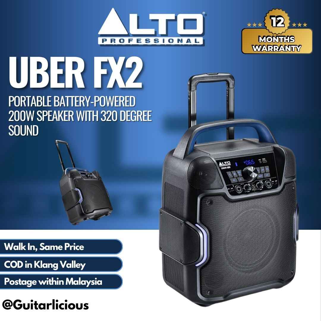 Alto UBER FX2 Portable Battery Powered 200W Speaker GUITARLICIOUS alto-uber-fx2-portable-battery-powered-200w-speaker-guitarlicious