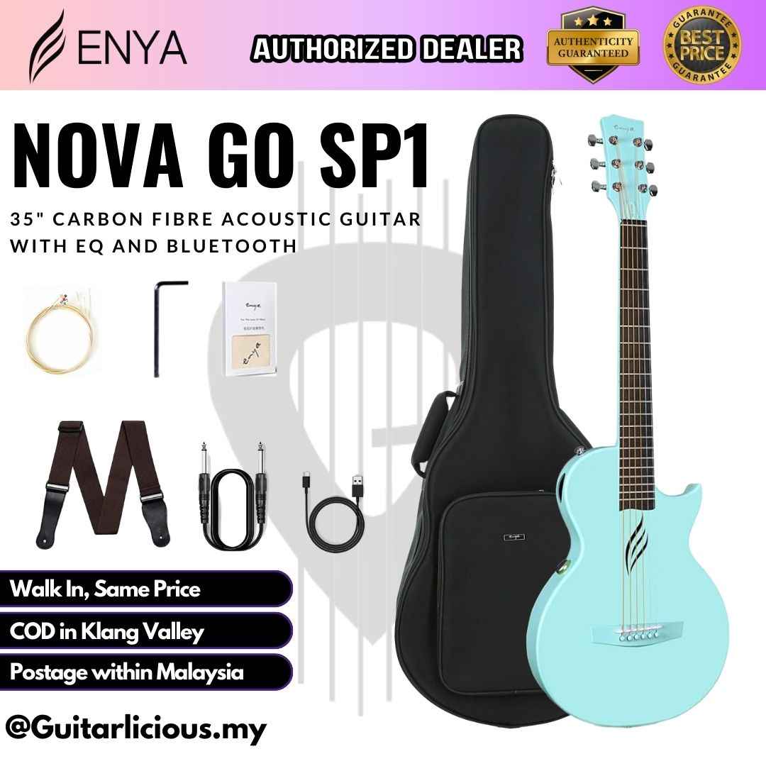 Enya Nova Go SP1 Carbon Fiber Acoustic-Electric Guitar with EQ Travel Size - Blue ( NovaGo-SP1 / Nova-Go / 35 inch 1/2)