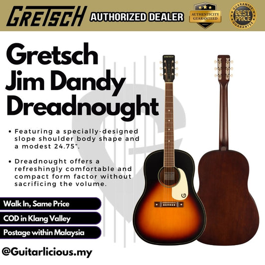 Gretsch Jim Dandy Dreadnought Acoustic Guitar, Rex Burst