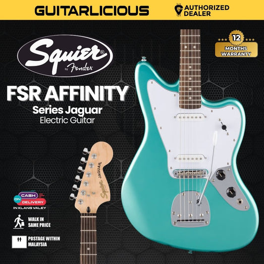 Squier FSR Affinity Series Jaguar Electric Guitar, Laurel FB, Mystic Sea Foam