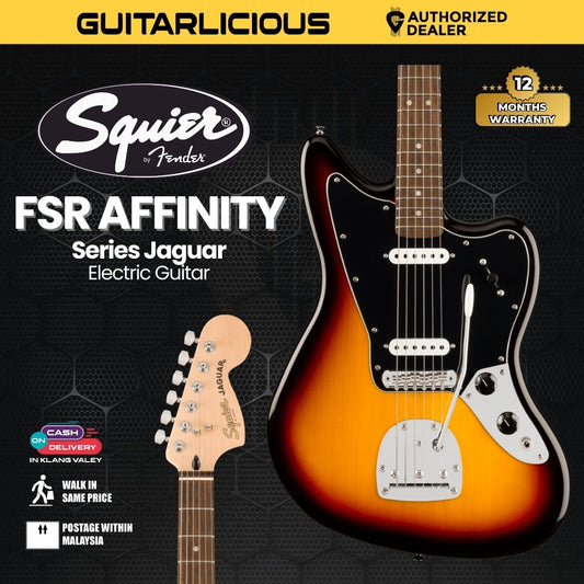 Squier Affinity Series Jaguar Electric Guitar, Laurel FB, 3-Color Sunburst