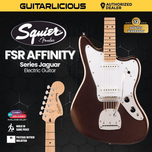 Squier Affinity Series Jaguar Electric Guitar, Maple FB, Mystic Metallic Brown