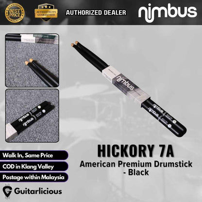 Nimbus Coloured Drumsticks Premium American Hickory 5A / 5B / 7A - Black