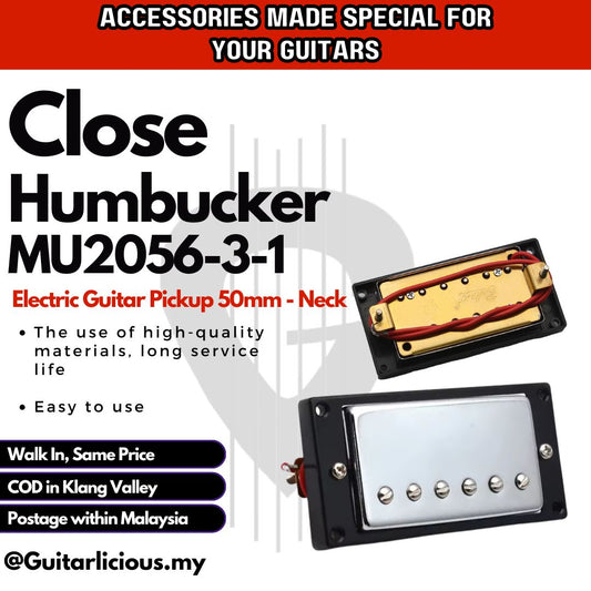 Closed Humbucker Electric Guitar Pickup 50mm - Neck - (Chrome) - MU2056-3-1