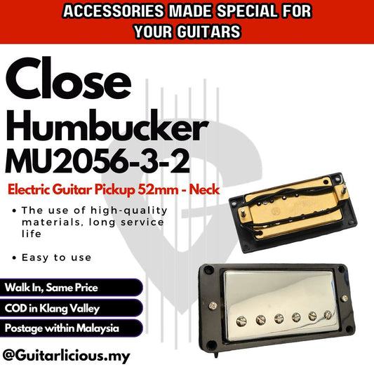 Closed Humbucker Electric Guitar Pickup 52mm - Neck - (Chrome) - MU2056-3-2