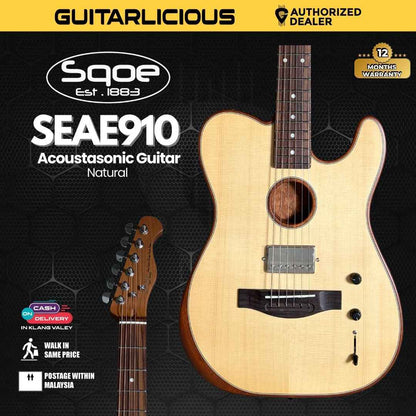 SQOE SEAE910 Acoustasonic Guitar - (SEAE910)