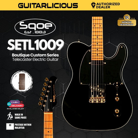 SQOE SETL1009-BK Boutique Custom Series Telecaster included Hardcase