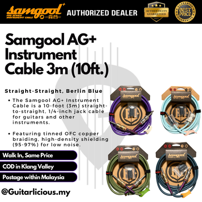 Samgool AG+ Instrument Cable, 3m (10ft.), Straight-Straight