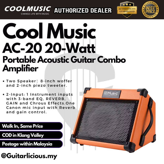 Cool Music AC-20 20-Watt Portable Acoustic Guitar Combo Amplifier