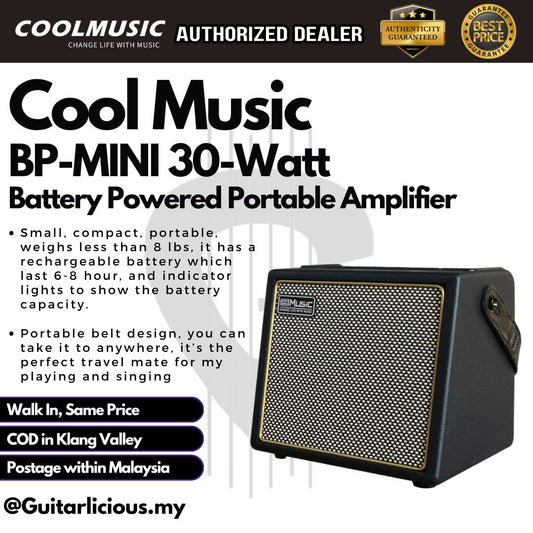 Cool Music BP-MINI 30-Watt Battery Powered Portable Amplifier - Black
