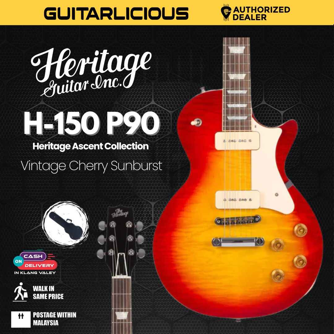 Heritage Standard Collection H-150 P90 Electric Guitar with Case, Vintage Cherry Sunburst