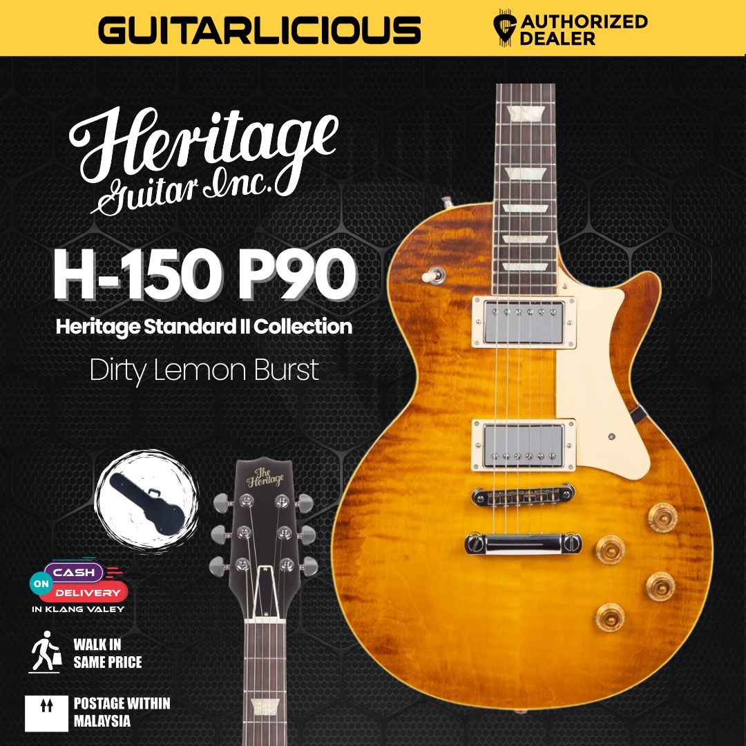 Heritage Standard II Collection H-150 Electric Guitar with Case, Dirty Lemon Burst