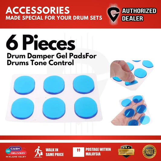 6 Pieces Drum Damper Gel Pads For Drums Tone Control
