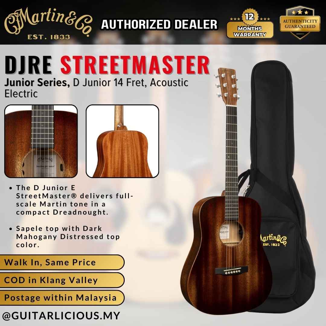 Martin DJRE StreetMaster  |  NEW Junior Series  | Martin E1 Electronics |  Martin Gig Bag| X Series| Free Strings | Dry Guard