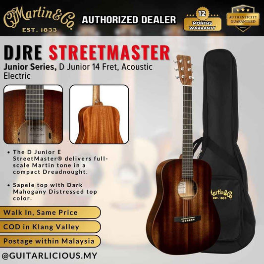 Martin DJRE StreetMaster  |  NEW Junior Series  | Martin E1 Electronics |  Martin Gig Bag| X Series| Free Strings | Dry Guard