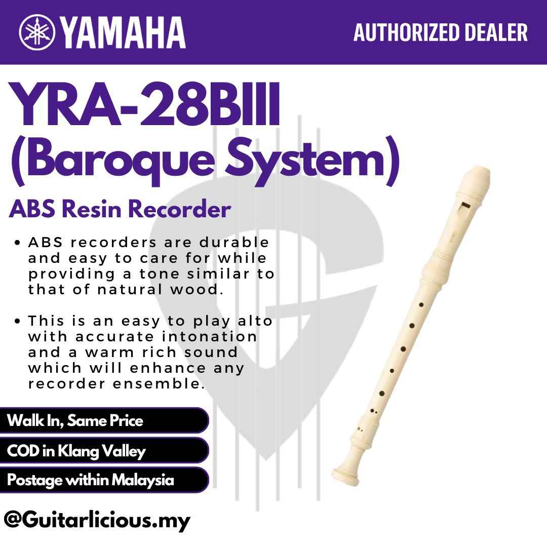 Yamaha YRA-28BIII Alto Recorder (Baroque System) YRA28BIII