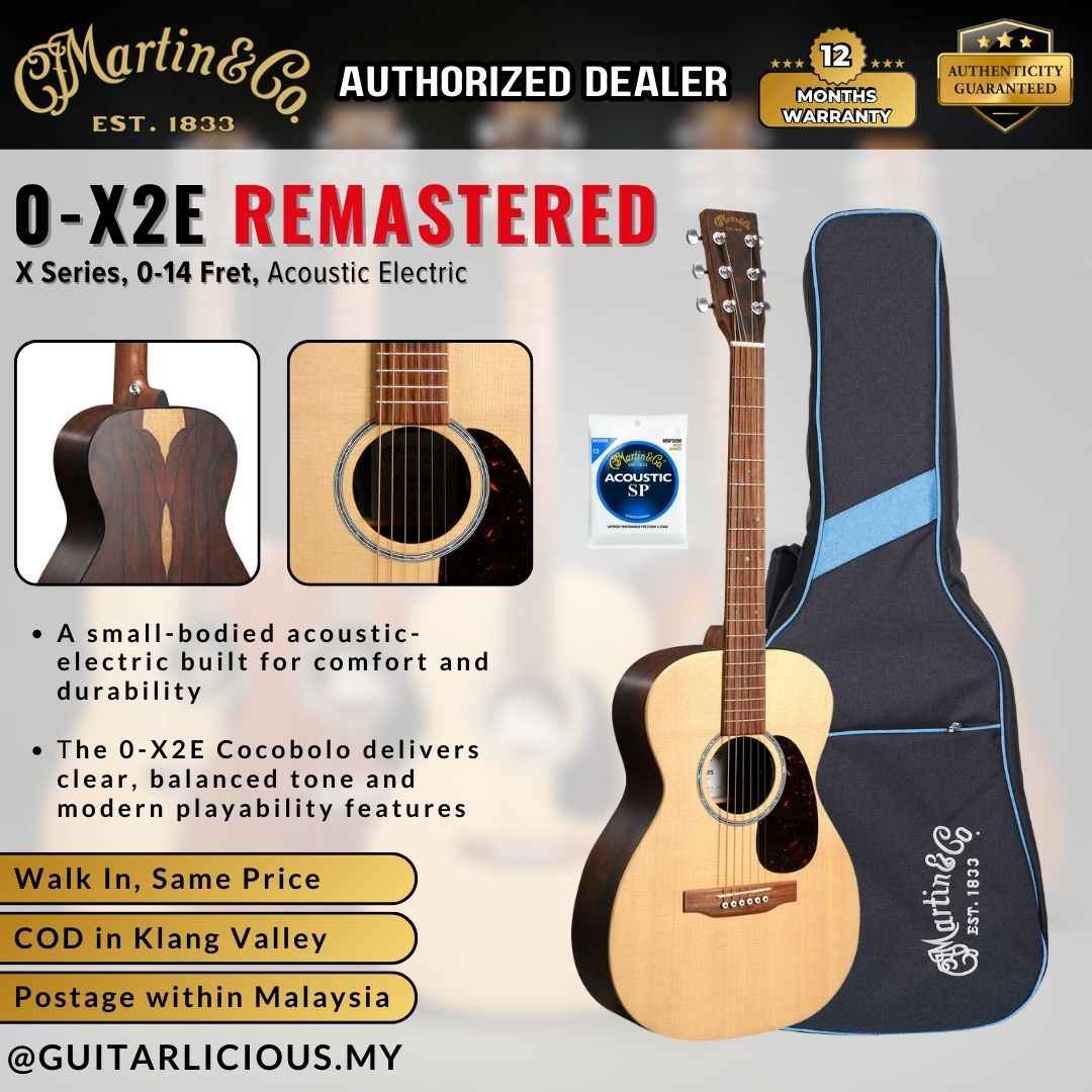 Martin 0-X2E Cocobolo | Remastered X Series | Concert Acoustic-Electric Guitar | Solid Spruce Top, HPL B&S | Martin E1