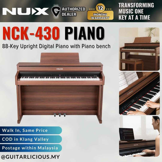 NUX NCK-430 88-Key Upright Digital Piano with Piano bench
