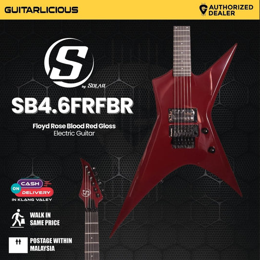 S by Solar XB4.61 FRBRG Floyd Rose Blood Red Gloss Electric Guitar