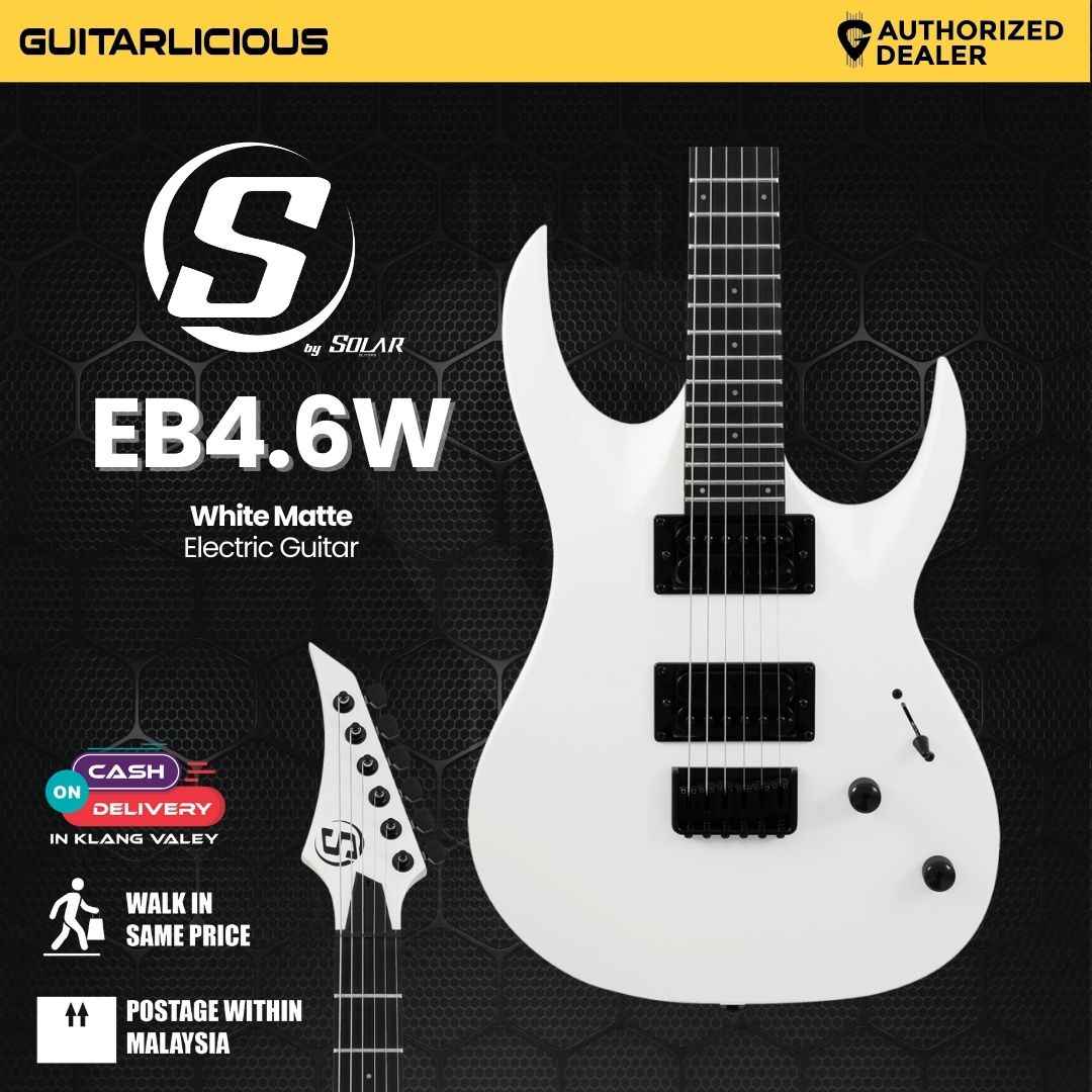 S by Solar EB4.6W – White Matte Electric Guitar