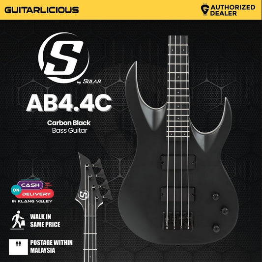 S by Solar AB4.4C Bass – Carbon Black Bass Guitar