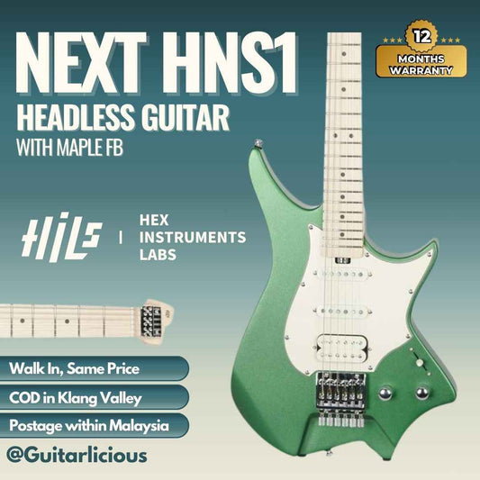 HILS HNS1M Headless Guitar With Maple FB - Satin Metallic Emerald Green