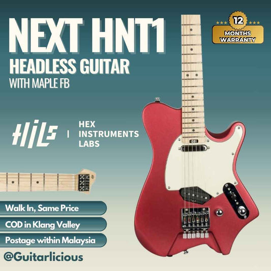 HILS HNT1M Headless Guitar With Maple FB - Satin Ruby Red