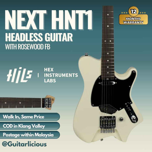 HILS HNT1R Headless Guitar With Rosewood FB - Satin Ivory