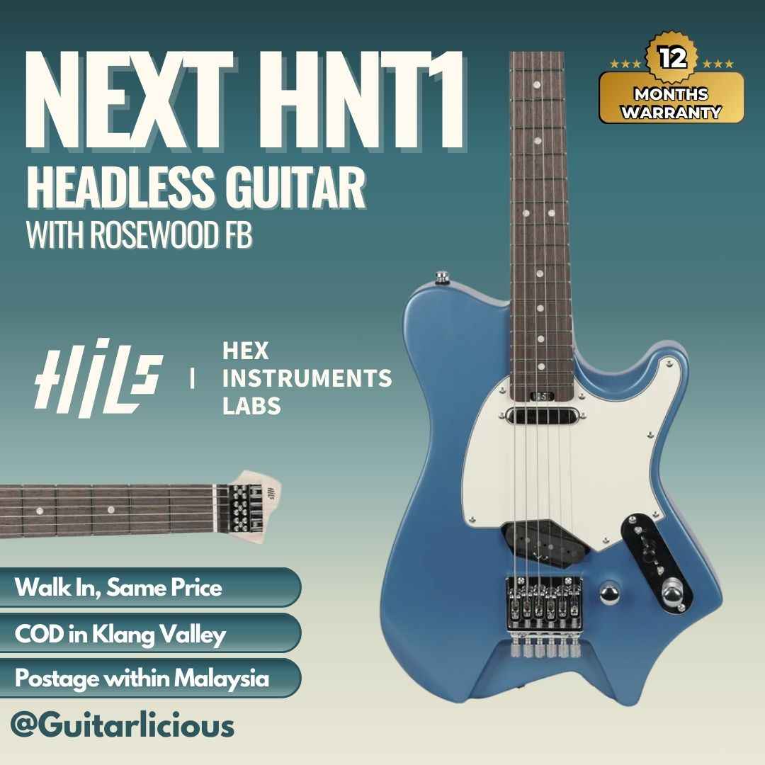 HILS HNT1R Headless Guitar With Rosewood FB - Satin Metallic Ocean Blue