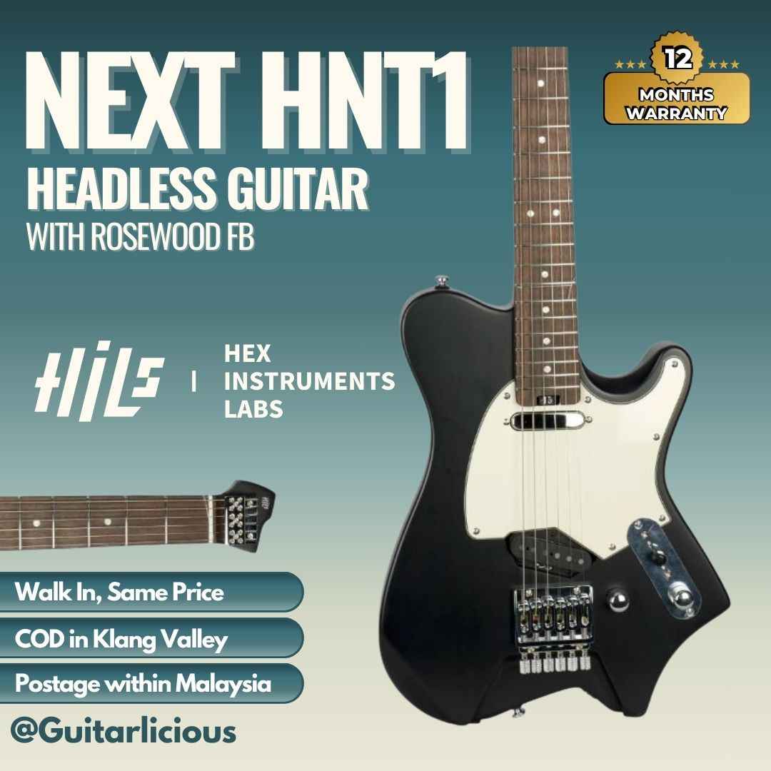 HILS HNT1R Headless Guitar With Rosewood FB - Satin Black