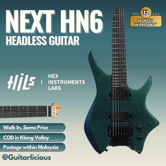 HILS NEXT Series Headless Guitar HN6 - Gloss Cosmic Green