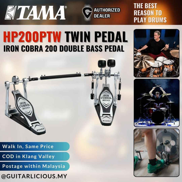 Tama HP200PTW Iron Cobra 200 Double Bass Pedal / Twin Drum Pedal – GUITARLICIOUS
