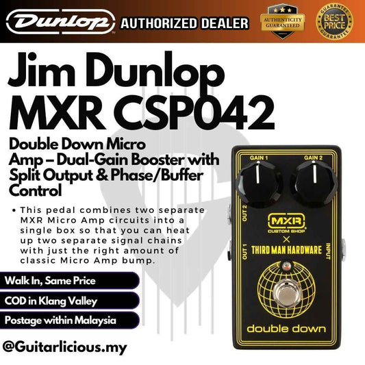Jim Dunlop MXR CSP042 Double Down Micro Amp – Dual-Gain Booster with Split Output & Phase/Buffer Control
