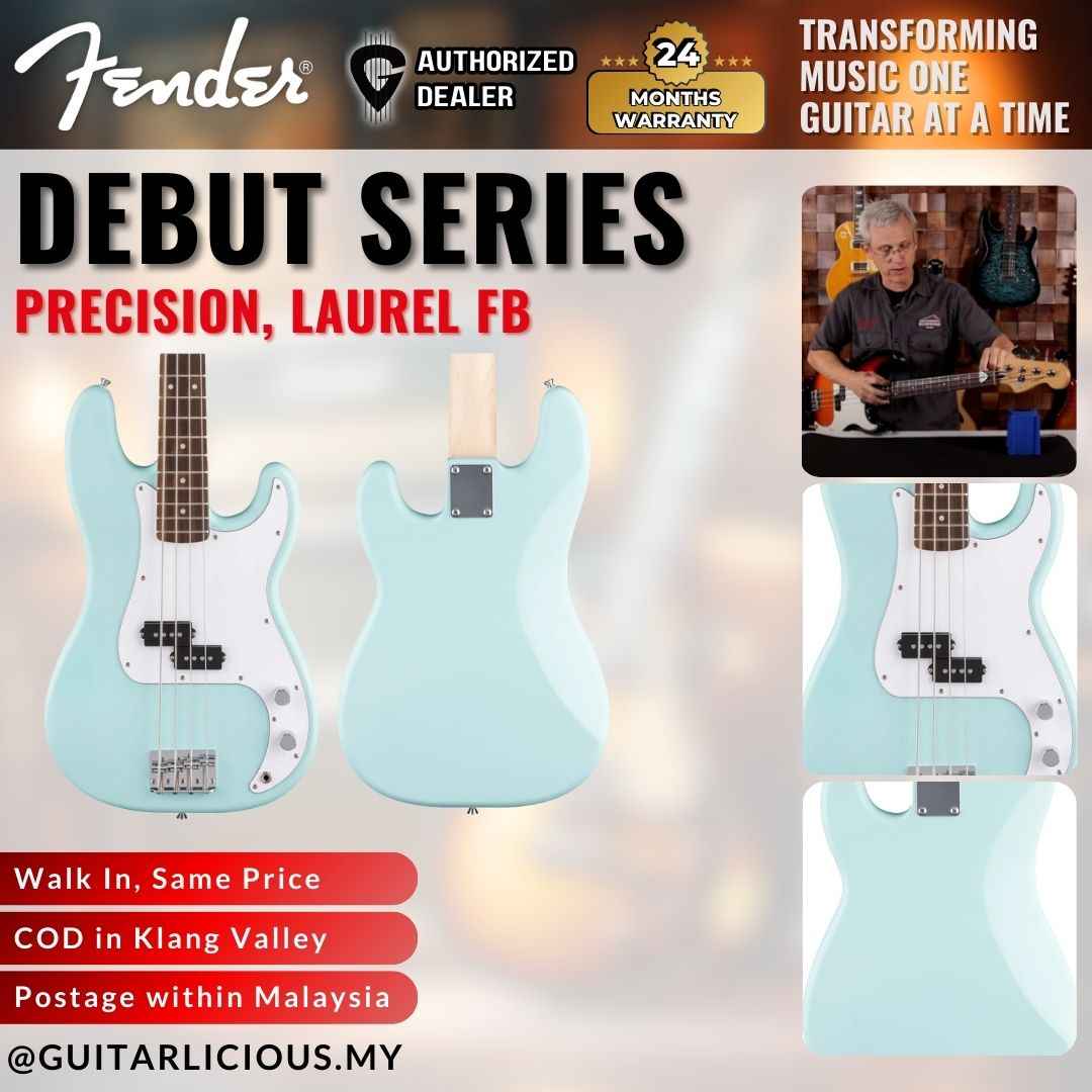Squier Debut Series Precision Bass Guitar, Laurel FB - Daphne Blue