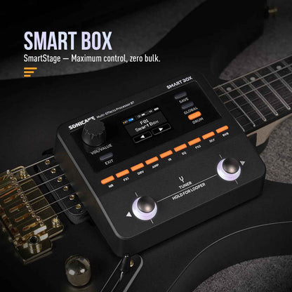 SONICAKE Smart Box Multi-Effects Processor for Guitar & Bass 130+ Effects, NAM/IR Support, Looper, Built-in Tuner/Metronome, USB Audio Interface, Stereo Output - QME-20 / QME20